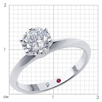 Кольцо Diamant 52-210-02378-1_s размер 18.5 вес 2.79 г золото, бриллиант, рубин купить,NaN