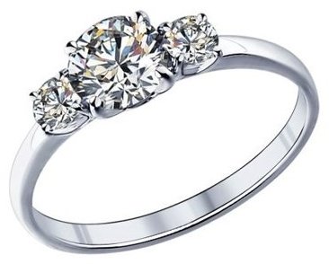 Кольцо SOKOLOV 89010008-sk17 размер 16 вес 1.47 г серебро, фианит Swarovski купить,19469