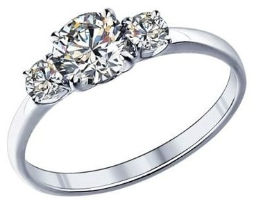 Кольцо SOKOLOV 89010008-sk17 размер 16 вес 1.47 г серебро, фианит Swarovski купить,19469