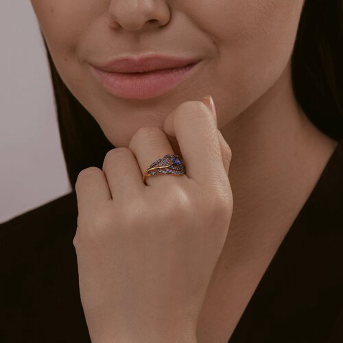 Кольцо SOKOLOV 88010076_17 размер 17 вес 2.24 г серебро, сапфир купить,21544