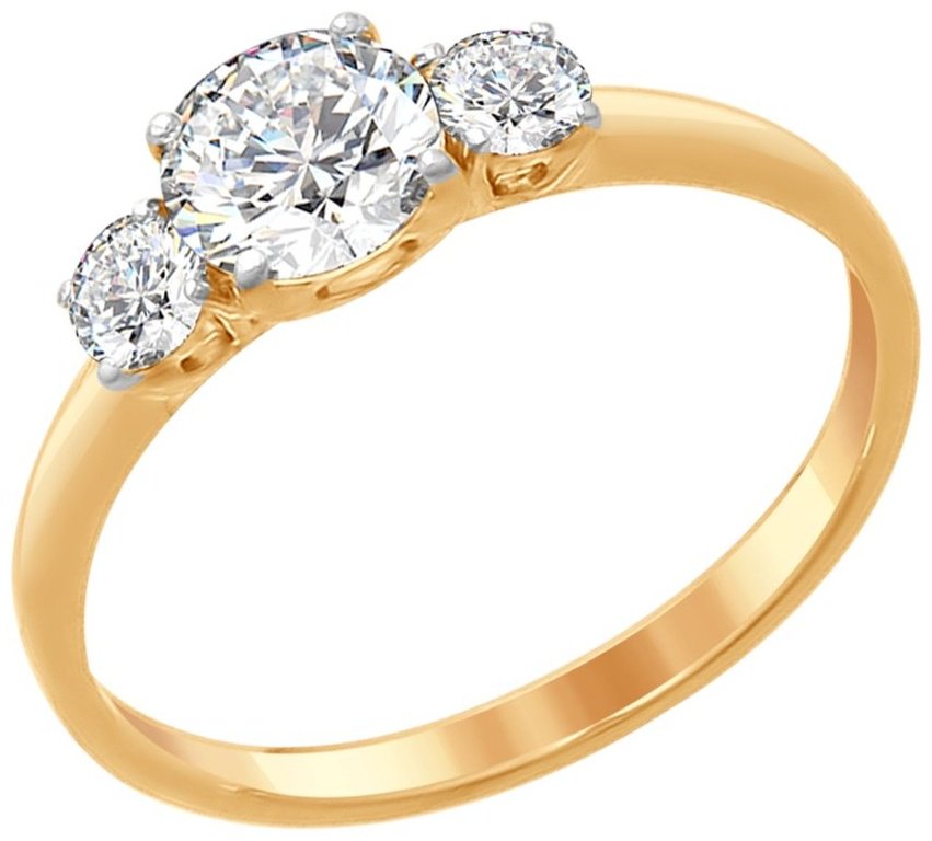 Кольцо SOKOLOV 89010079 размер 16 вес 1.44 г серебро, фианит Swarovski купить,15656