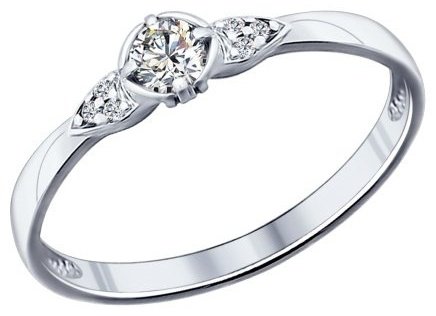 Кольцо SOKOLOV 89010027-sk8 размер 15.5 вес 1.14 г серебро, фианит Swarovski купить,16245