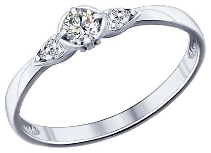 Кольцо SOKOLOV 89010027-sk8 размер 15.5 вес 1.14 г серебро, фианит Swarovski купить,16245