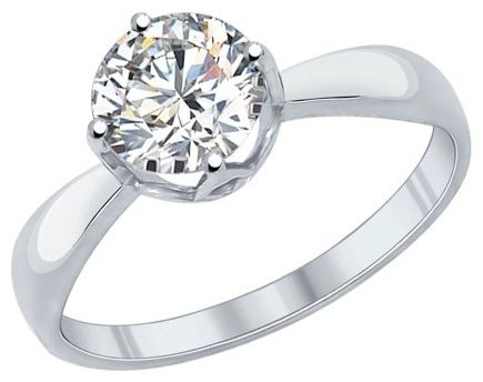 Кольцо SOKOLOV 89010030-sk10 размер 17.5 вес 1.89 г серебро, фианит Swarovski купить,18687
