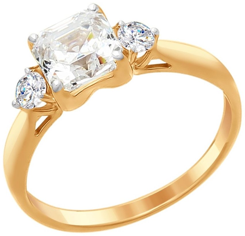Кольцо SOKOLOV 89010101 размер 17 вес 2.3 г серебро, фианит Swarovski купить,19832