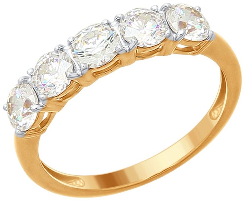 Кольцо SOKOLOV 89010076 размер 17.5 вес 1.69 г серебро, фианит Swarovski купить,13730