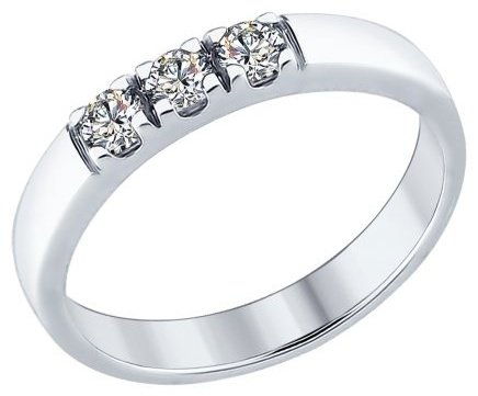 Кольцо SOKOLOV 89010059-sk8 размер 18 вес 2.26 г серебро, фианит Swarovski купить,17598