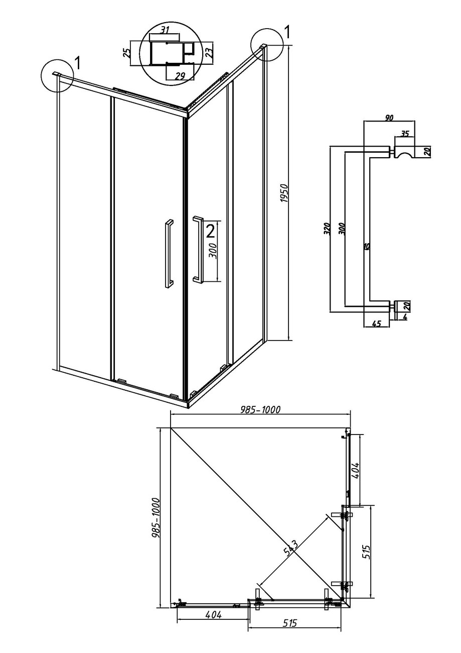 Душевое ограждение Grossman Cosmo 300.K33.02.1010.10.02 100х100х195см купить,NaN