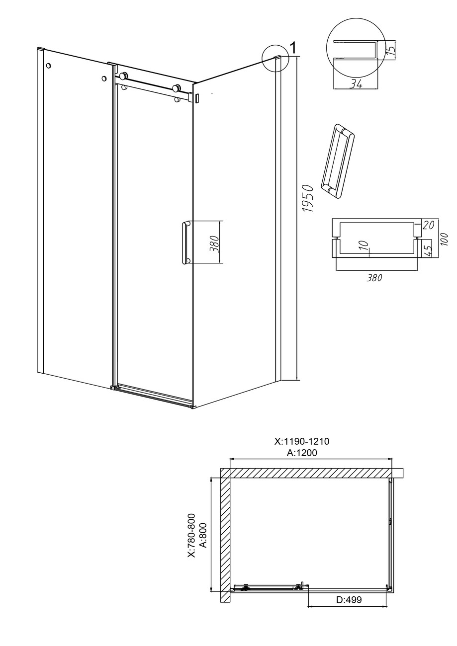 Душевое ограждение Grossman Classic 120.K33.04.1280.42.00 120х80х195см купить,NaN