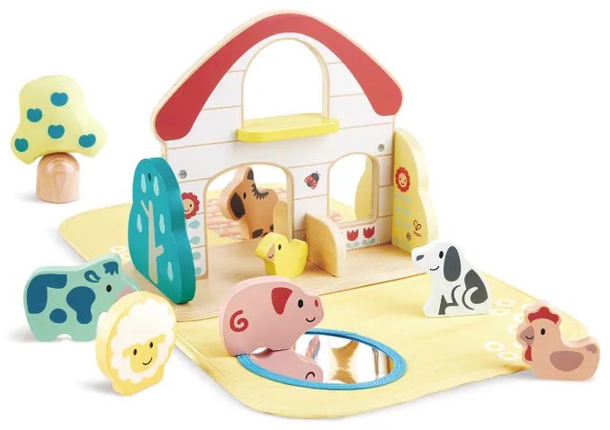 Игровой центр Hape Игрушка развивающая Ферма коврик и фигурки животных
