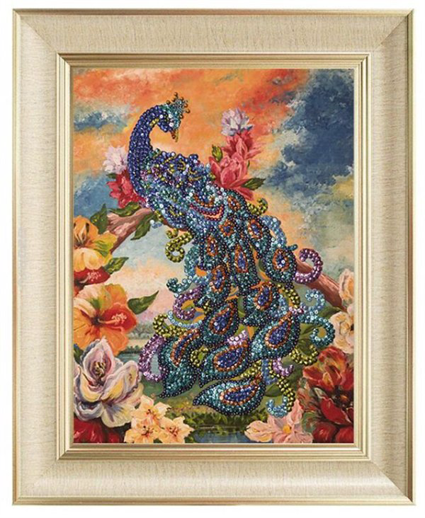 Мозаика из пайеток  Волшебная мастерская Павлин купить,NaN