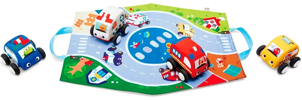 Набор Hape Игровой набор "Навстречу приключениям" Плюшевые машинки