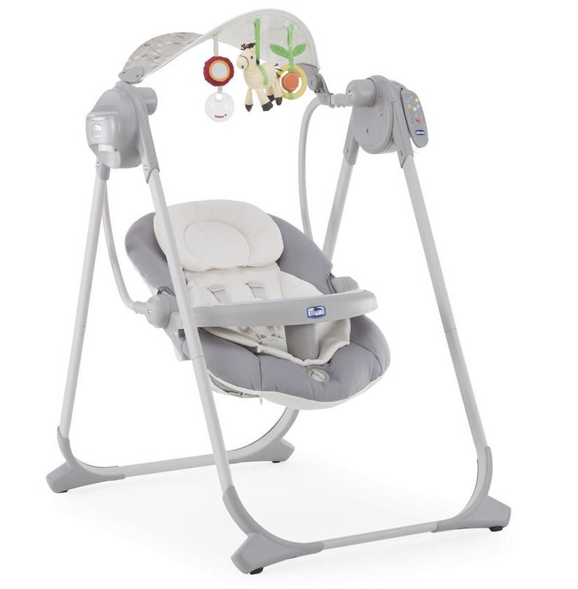 Кресло-качалка Chicco Polly Swing Up Silver серая купить,NaN