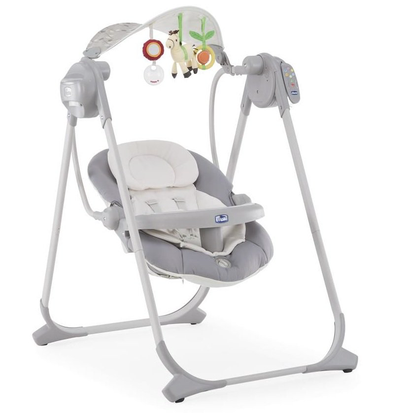 Кресло-качалка Chicco Polly Swing Up Silver серая купить,NaN