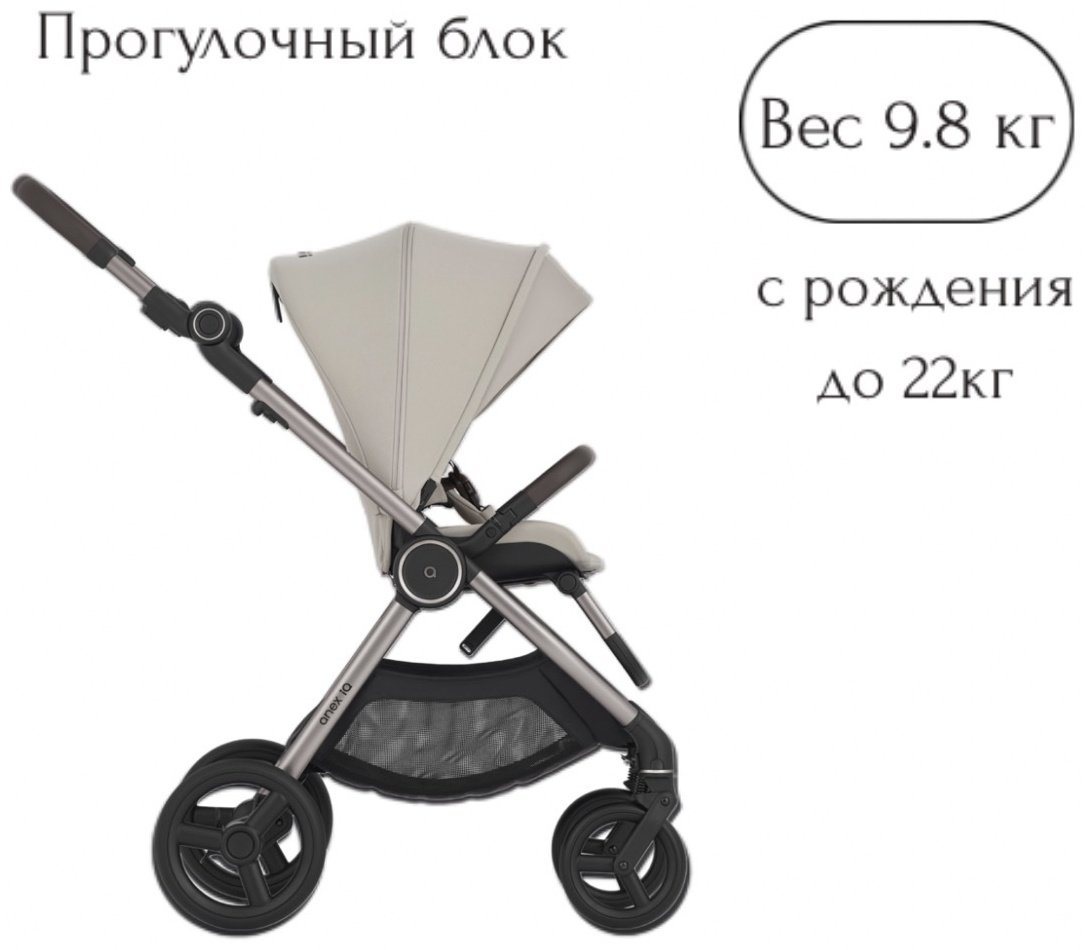 Коляска трансформер Anex IQ Premium Soya, молочный
