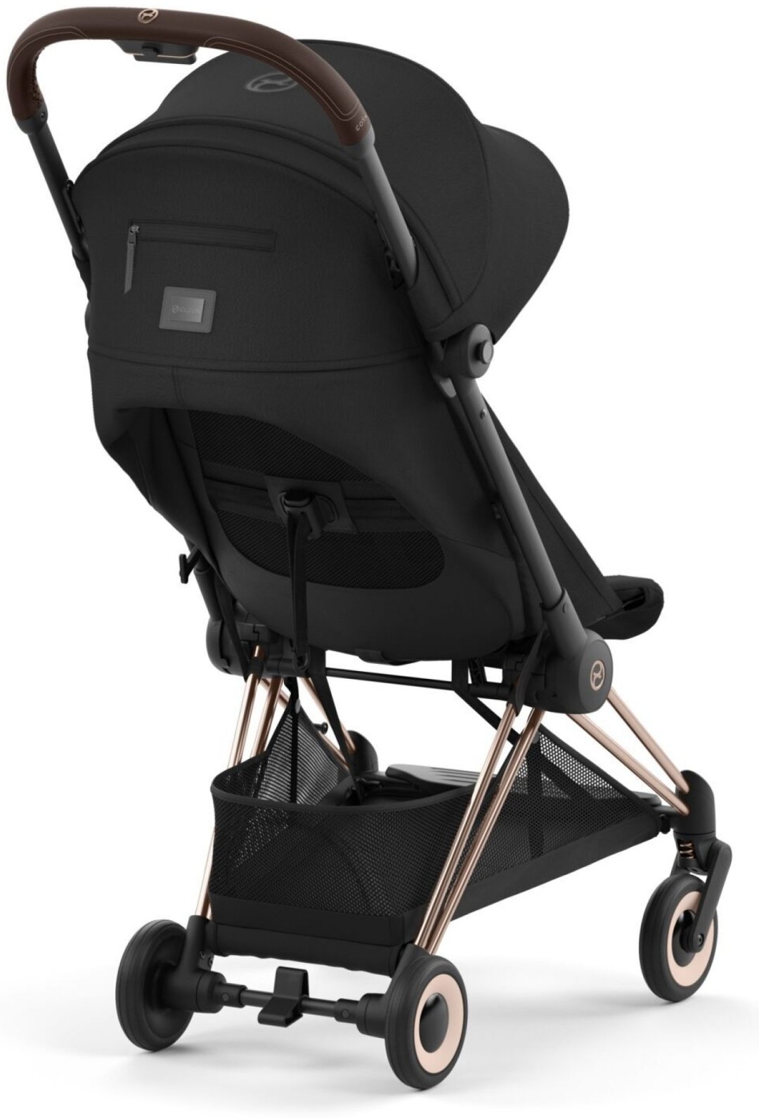 Коляска прогулочная Cybex Coya Rosegold Sepia Black с дождевиком и бампером 522005601, черный купить,NaN