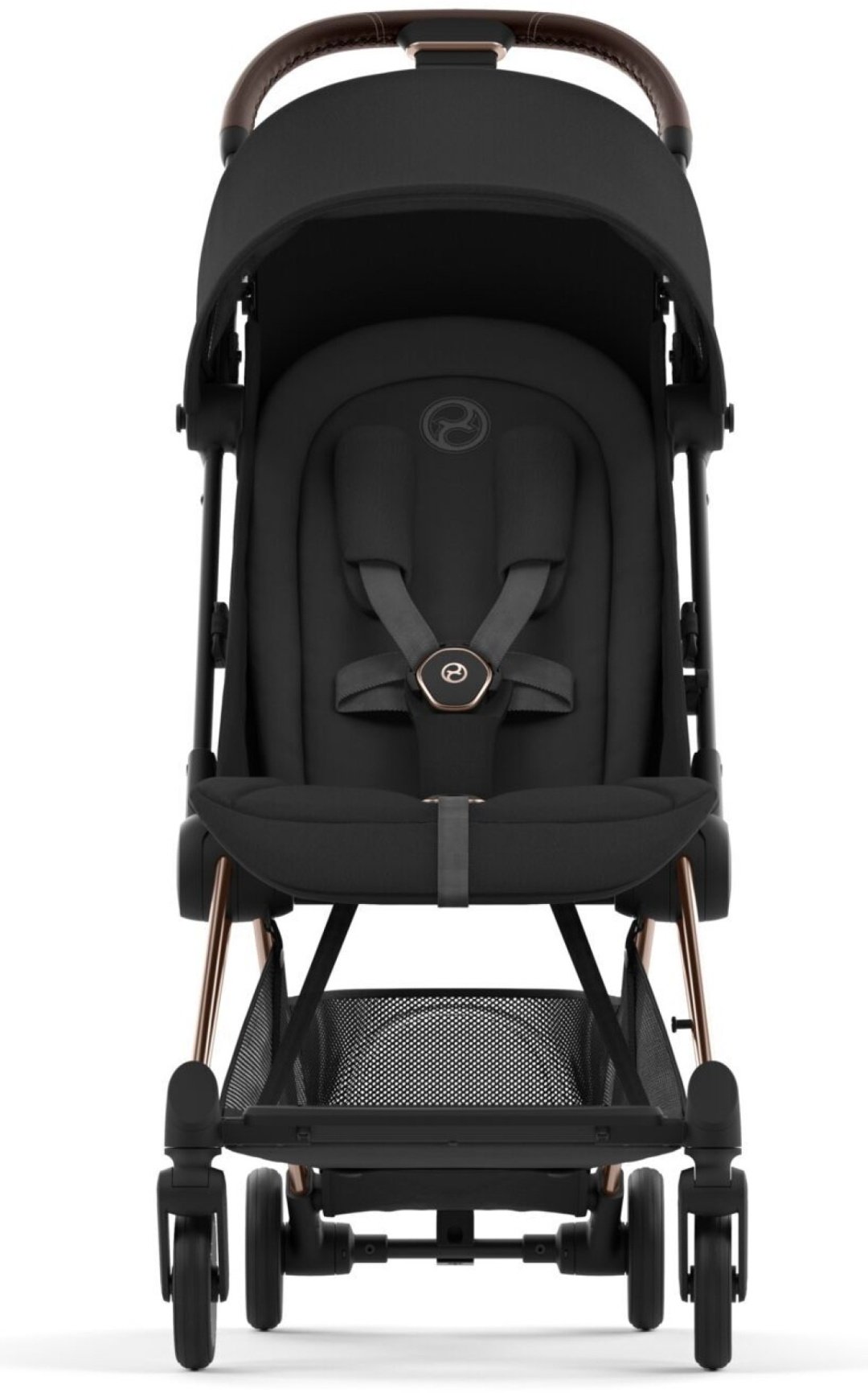 Коляска прогулочная Cybex Coya Rosegold Sepia Black с дождевиком и бампером 522005601, черный купить,NaN