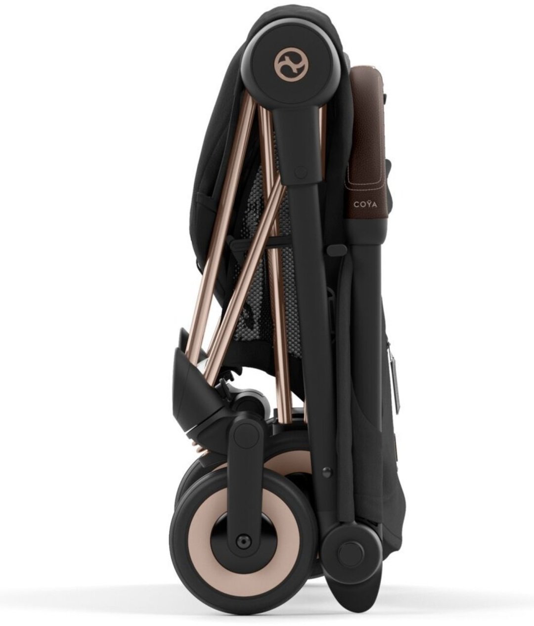 Коляска прогулочная Cybex Coya Rosegold Sepia Black с дождевиком и бампером 522005601, черный купить,NaN