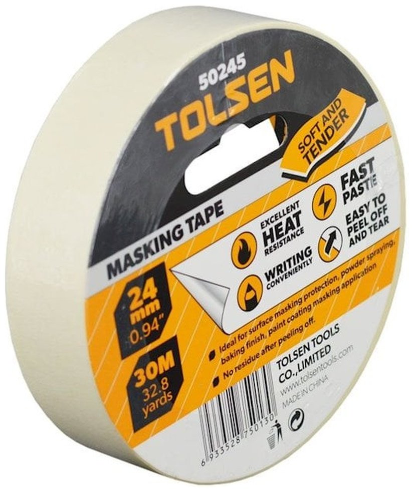 TOLSEN малярная лента 24 мм х 30 м, 1 шт купить,390
