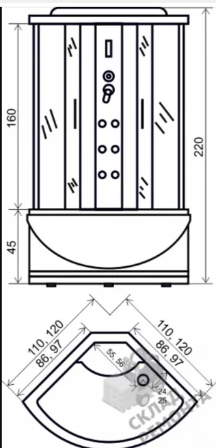 Душевая кабина Aquacubic 3204B 110х110х220см купить,NaN