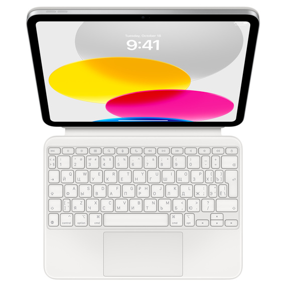 Чехол-клавиатура Apple для планшета Magic Keyboard Folio for iPad 10th generation Russian Model A2695 MQDP3RS/A серебристо-белая