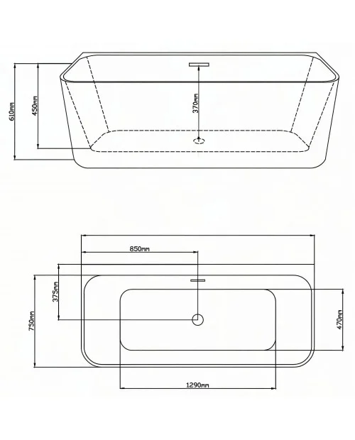 Ванна ATRIZE MS-04 G 170х75х58см серый купить,NaN