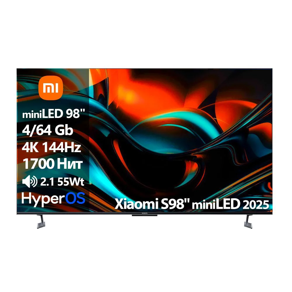 Телевизор Xiaomi 98" S98 L98MB-S MiniLED 4K UHD Black