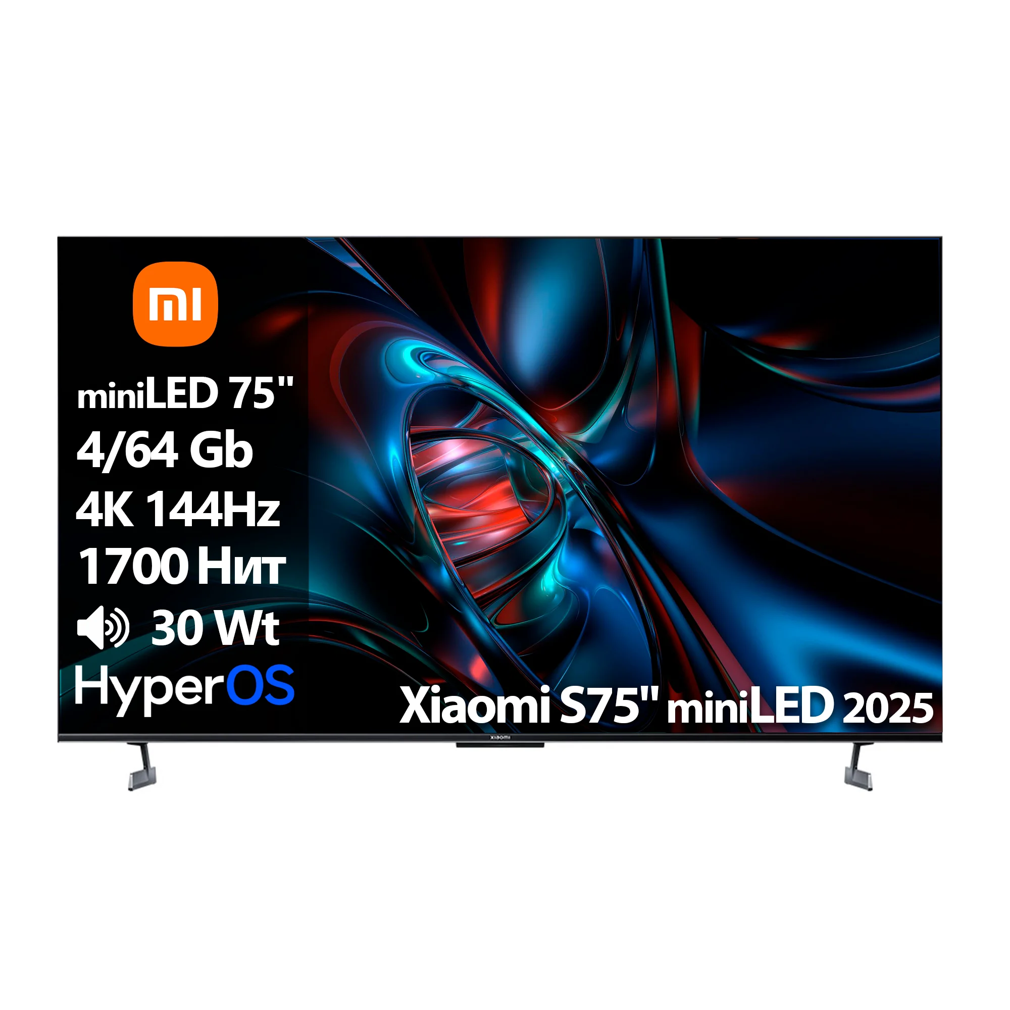 Телевизор Xiaomi 75" S75 L75MB-S MiniLED 4K UHD Black купить,662990
