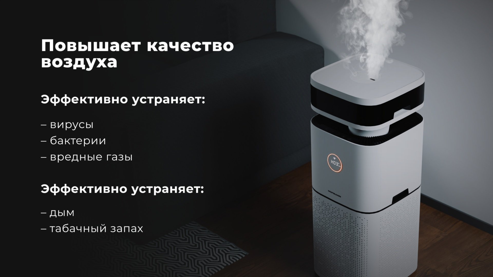 Очиститель воздуха Hofmann SAP6560TCWH/HF белый купить,NaN