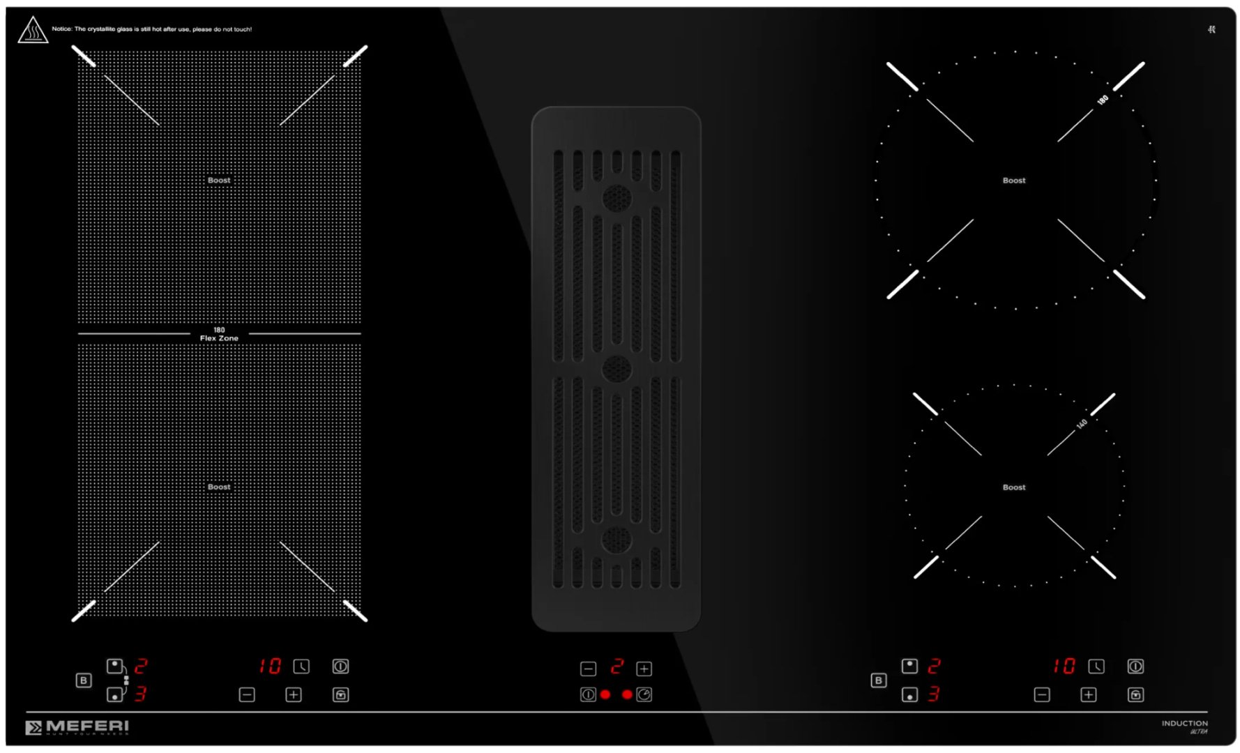 Варочная поверхность MEFERI XSMART35IX ULTRA черный купить,NaN