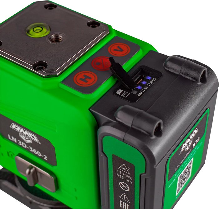 Лазерный уровень AMO комбинированный LN 3D-360-2 GREEN