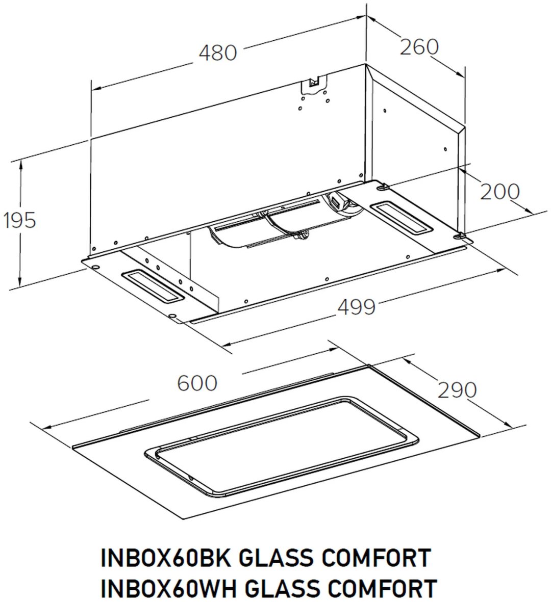 Вытяжка MEFERI INBOX60BK GLASS COMFORT черный купить,NaN