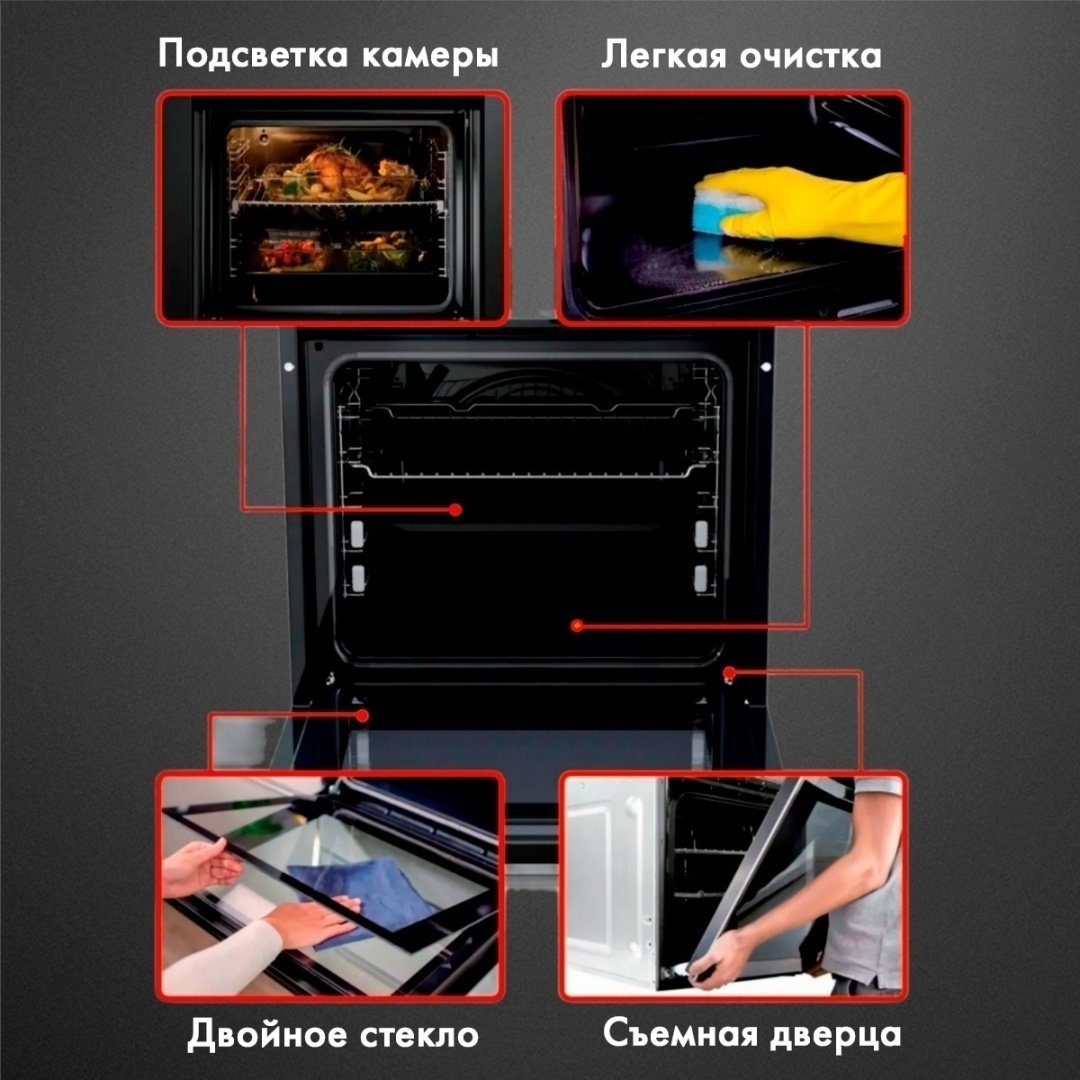 Духовой шкаф HAUSLER HS-TRSBLG4 черный купить,NaN