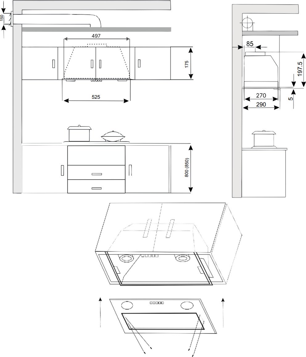 Вытяжка EXITEQ EX-1446 black черный купить,NaN