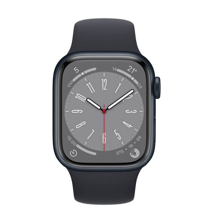 Смарт-часы Apple Watch Series 8 41mm MNP53GK/A Midnight Aluminium Case with Midnight Sport Band - Regular купить,0