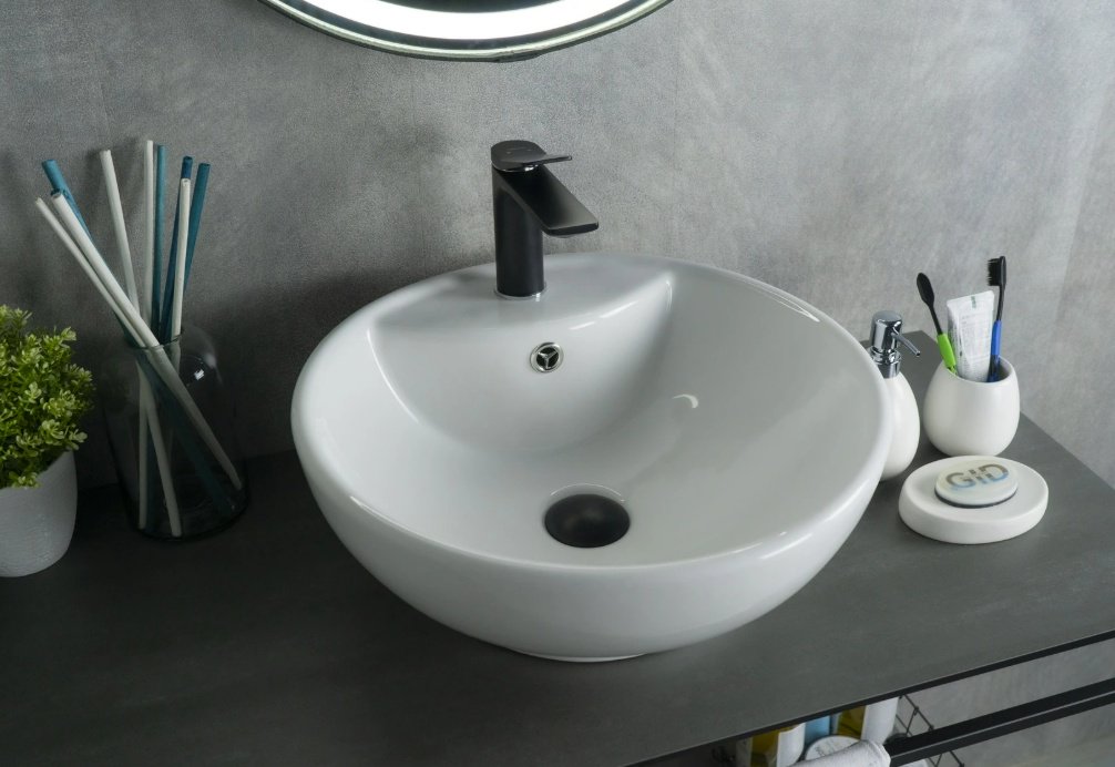 Раковина GID-ceramic N9001 накладная круглая 45х45 см, фаянс купить,NaN