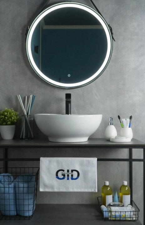 Раковина GID-ceramic N9001 накладная круглая 45х45 см, фаянс купить,NaN