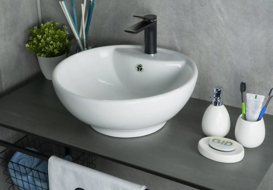 Раковина GID-ceramic N9001 накладная круглая 45х45 см, фаянс купить,NaN
