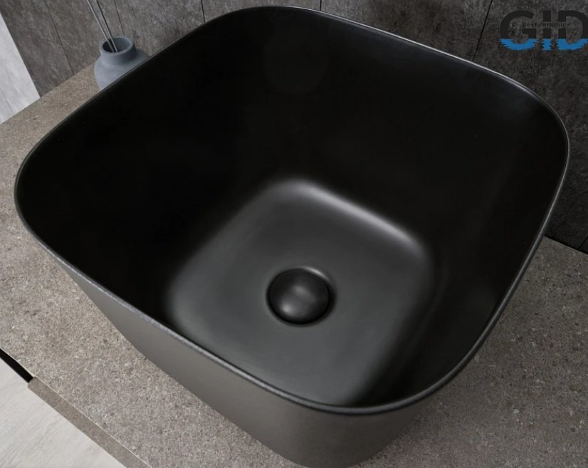 Раковина GID-ceramic N9301bg накладная квадратная 36х36 см, керамика