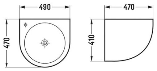 Раковина Comforty 500F подвесная круглая 49х47 см, санфарфор