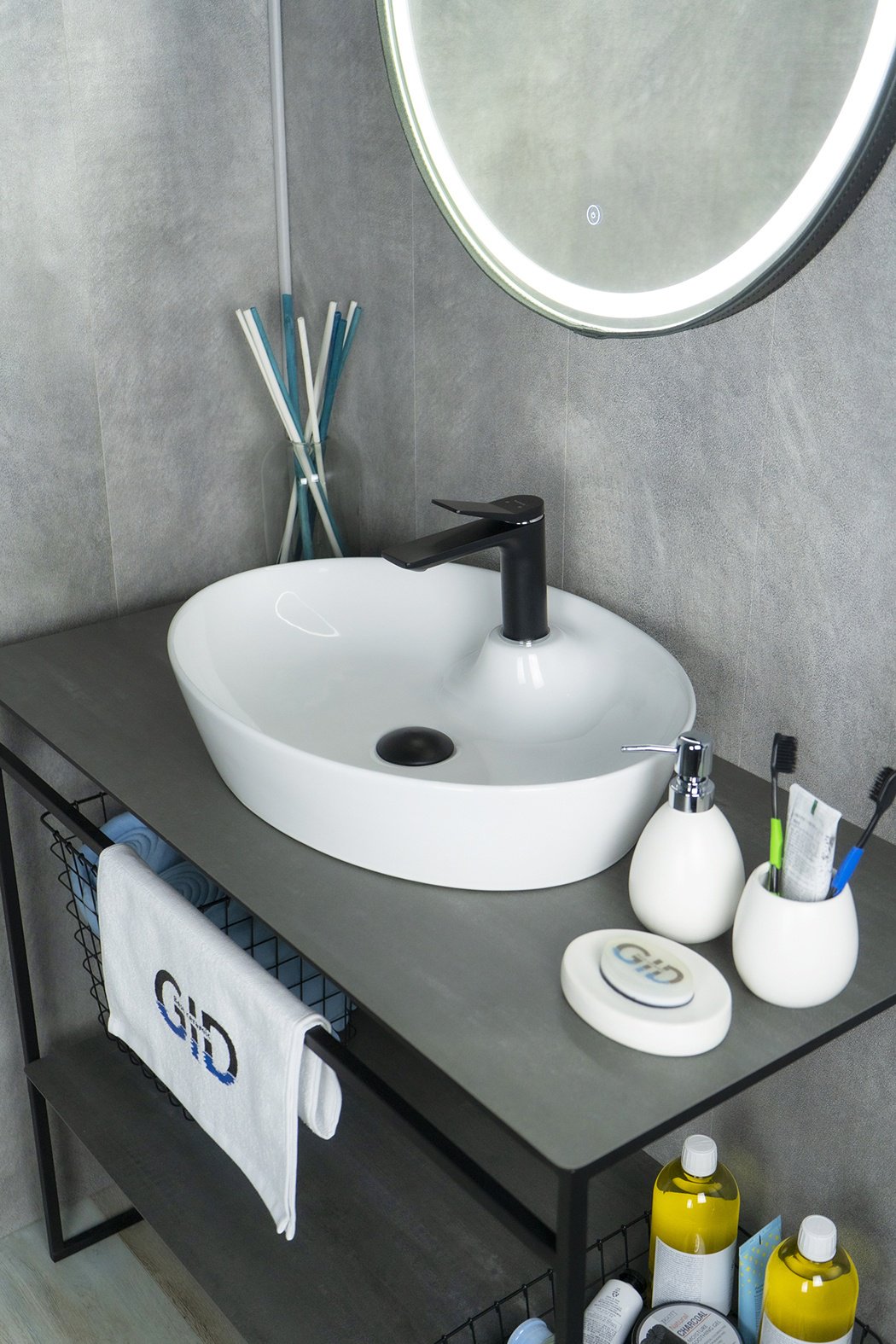 Раковина GID-ceramic N9436 накладная овальная 55х40 см, фаянс