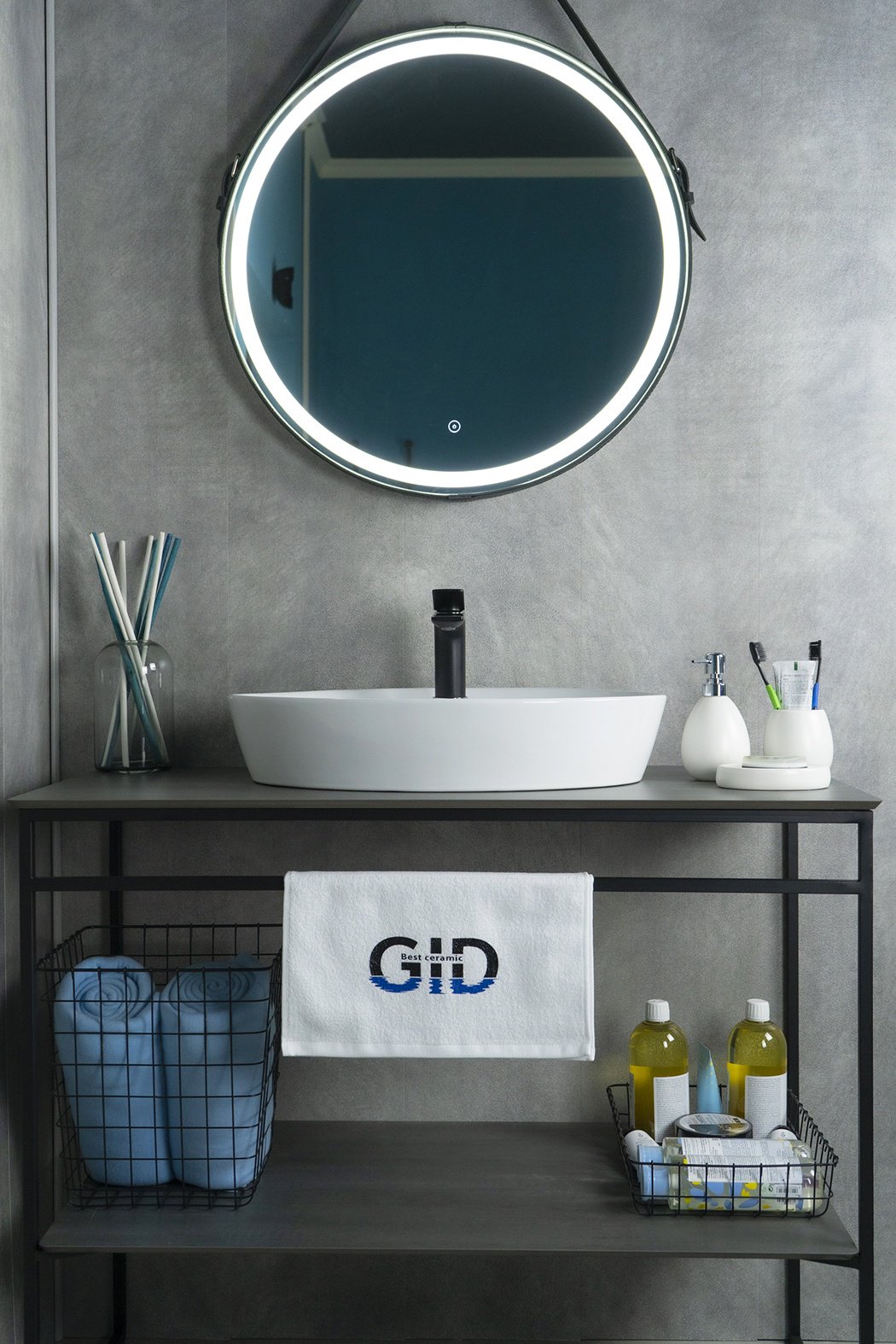 Раковина GID-ceramic N9436 накладная овальная 55х40 см, фаянс