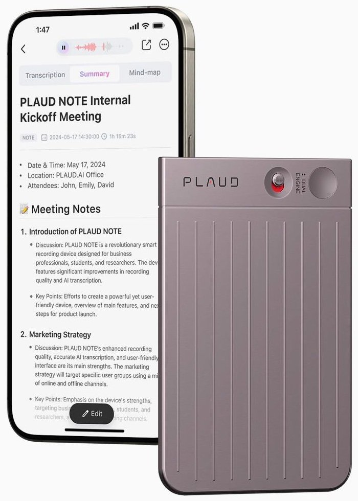 Диктофон PLAUD Note Chat GPT AI розовый