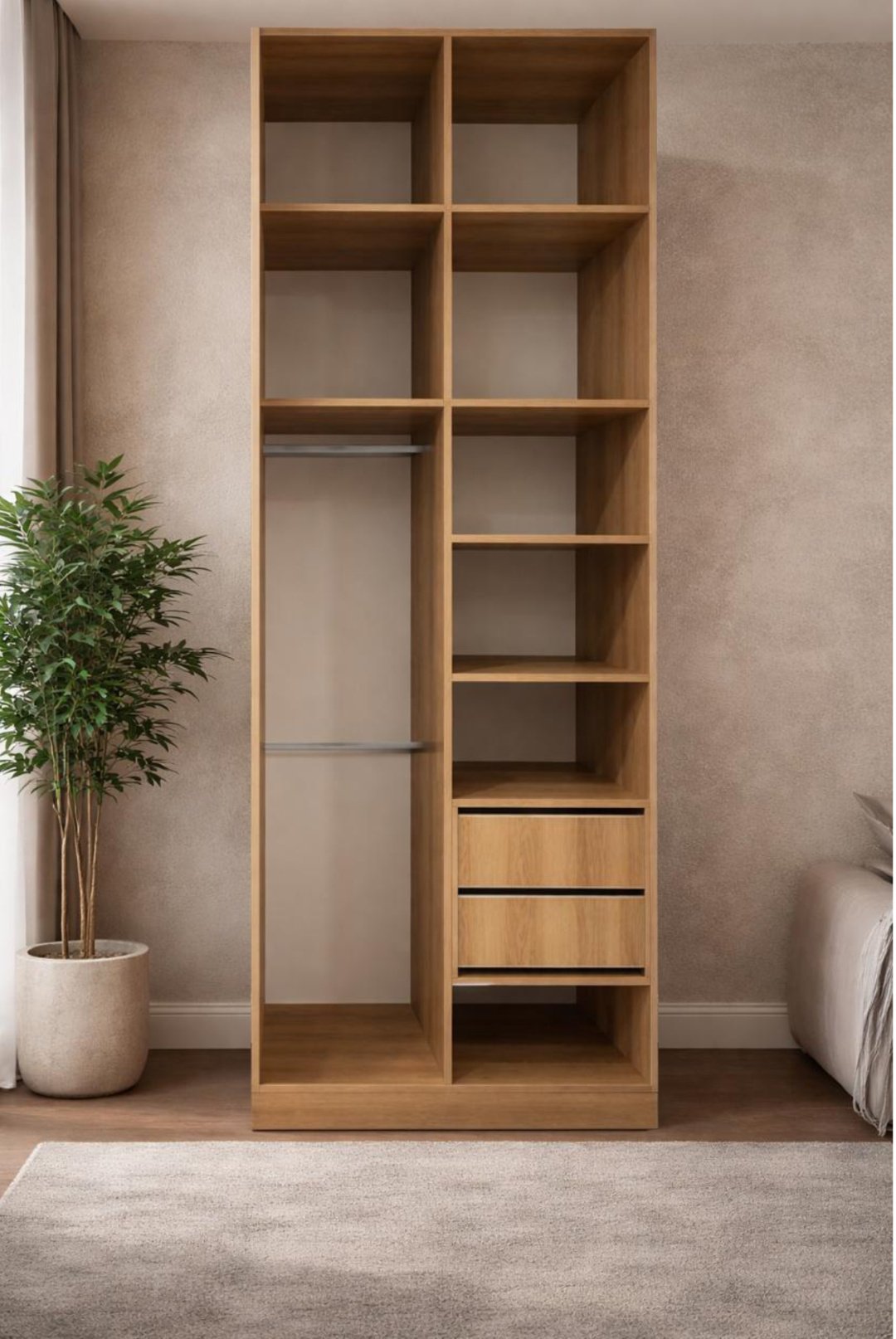 Распашной шкаф Catrine Вермут, 100x290х60 см, бежевый, коричневый купить,NaN
