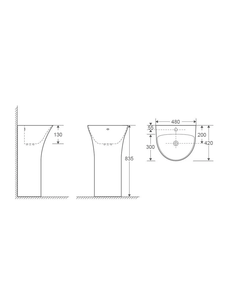 Раковина WeltWasser WW Leerbach 4842 GL-WT 48х42х83.5см купить,NaN