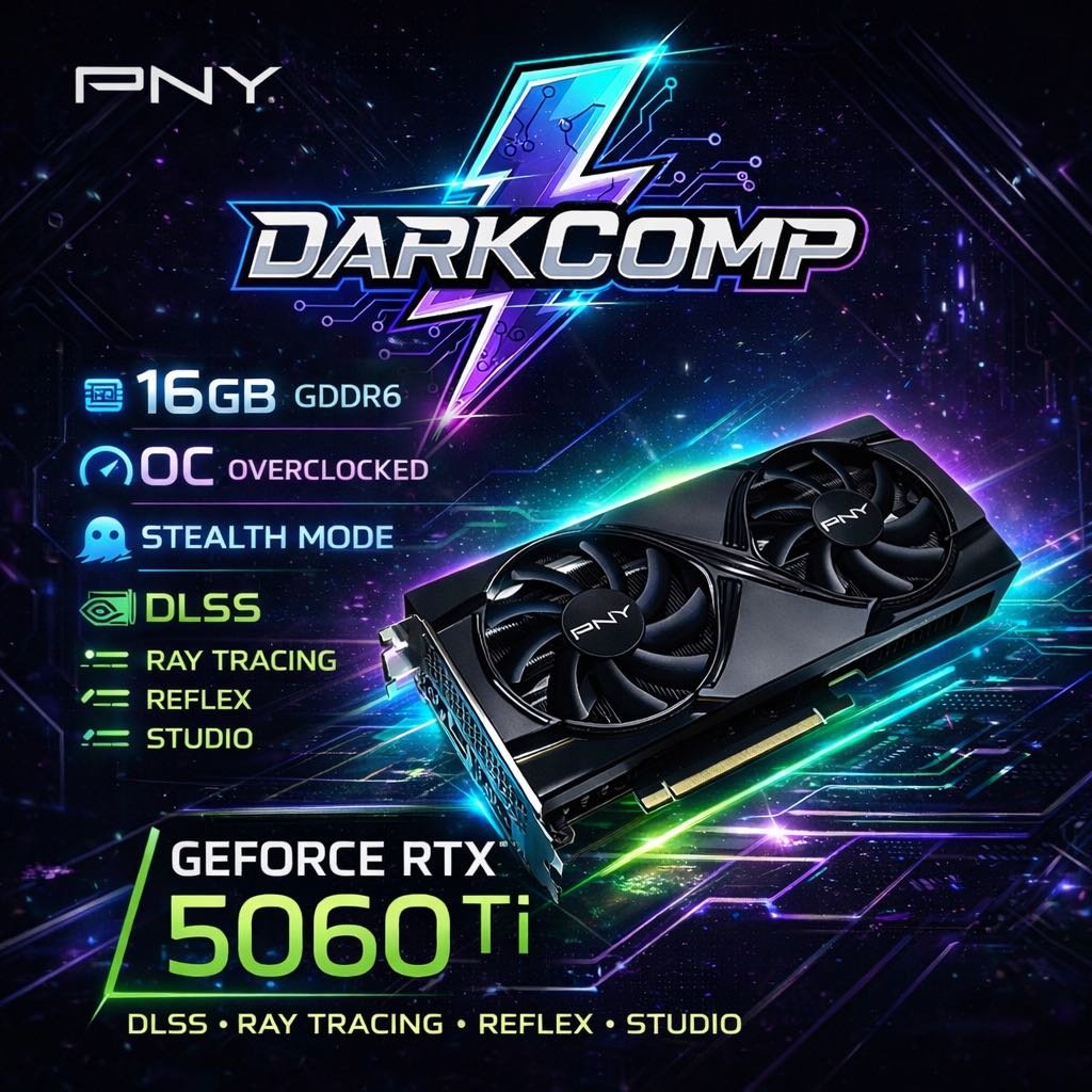 Видеокарта PNY Видеокарта PNY PNY Dual Fan OC GeForce RTX 5060 Ti 16 GB (VCG5060T16DFXPB1-O) 16 Гб купить,NaN