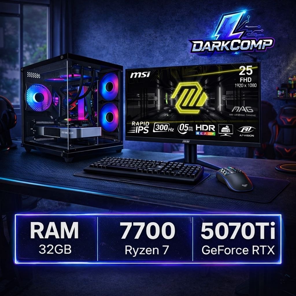 DARKCOMP R7 7700 / RTX 5070 Ti 16 Гб / 32 Гб / SSD 1000 Гб / Win 11 Pro купить,NaN
