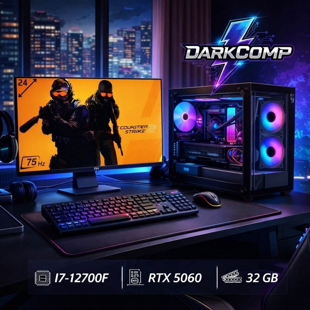 DARKCOMP i7-12700F / RTX 5060 8 Гб / 32 Гб / SSD 1000 Гб / Win 11 Pro