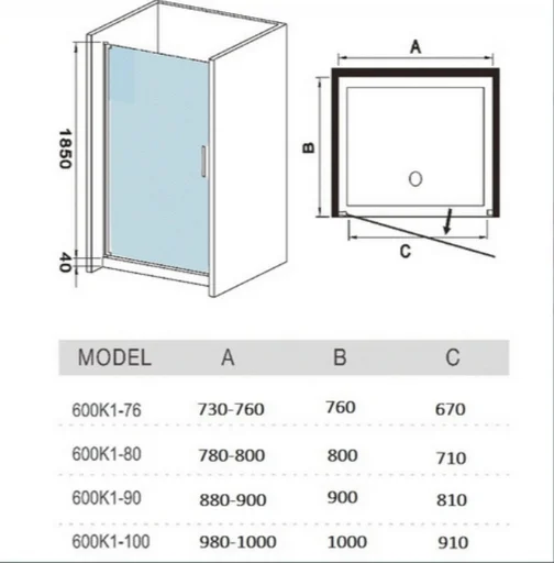 Душевое ограждение Weltwasser WW600 600K1-90 90x185см
