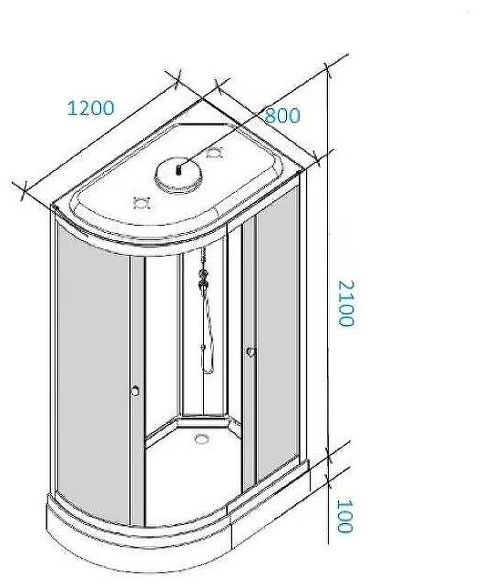 Кабина душевая Parly EF1231R 120х80х210см белый